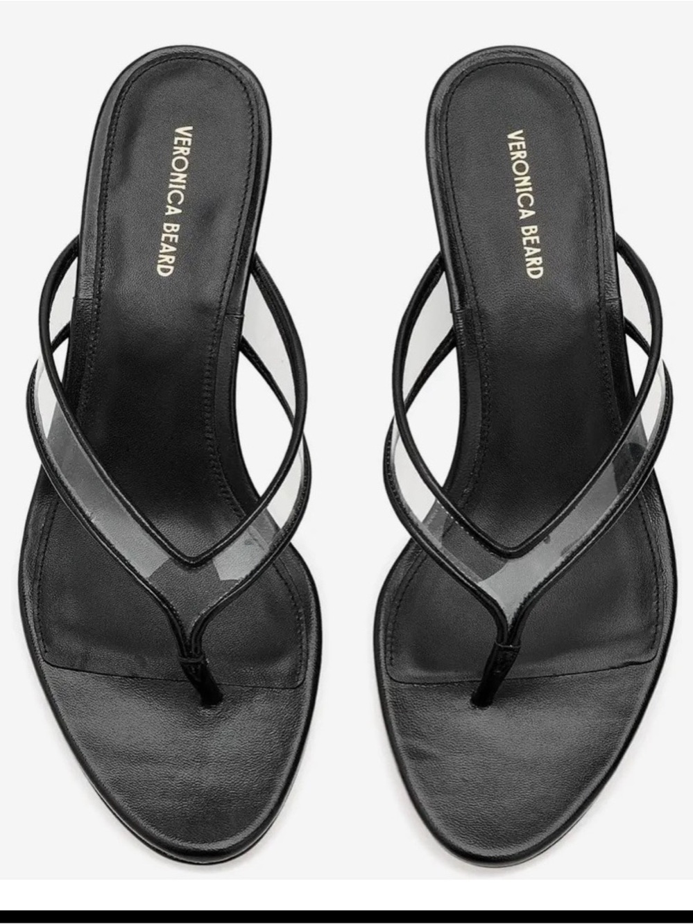 Veronica Beard Black Sandal with Clear Straps